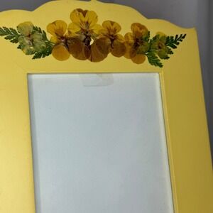 FETCO Floral Picture Frame Pressed Flower Decor Yellow‎ Photo Frame 4x6